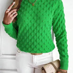 Pullover Round Neck Long Sleeves Knitwear Cashmere sweater Top women - EX-STOCK Canada