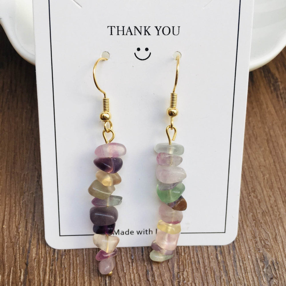 Handmade DIY Natural Crystal Stone Beaded Earrings - EX-STOCK Canada