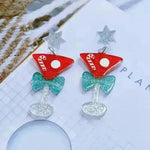 Sweet Christmas Tree Earrings With Rhinestones New Fashion Christmas Acrylic Earrings Women's Jewelry - EX-STOCK CANADA