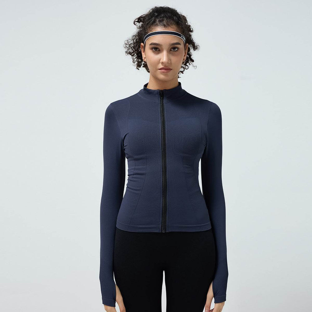 Long Sleeve Workout top for women Slim fit Athletics Sport Zip up Gym top - EX-STOCK Canada