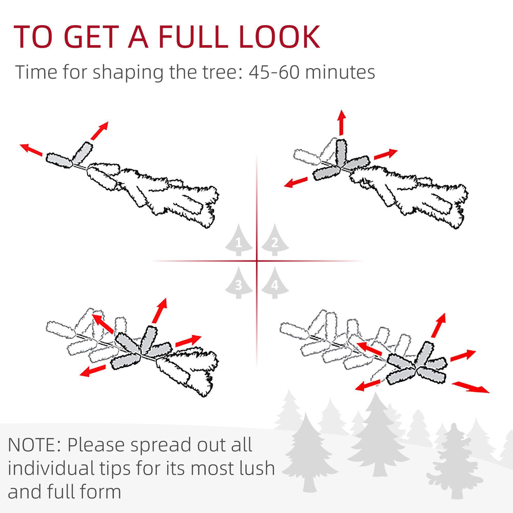 7ft Pencil Flocked Artificial Christmas Tree With 800 Branch Tips, Auto Open And Steel Base, Green EX-STOCK Canada 