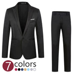 Men's Loose Fit Wedding Tuxedo Suit Jacket – 8 Colors, M–5XL | Canada & USA Black