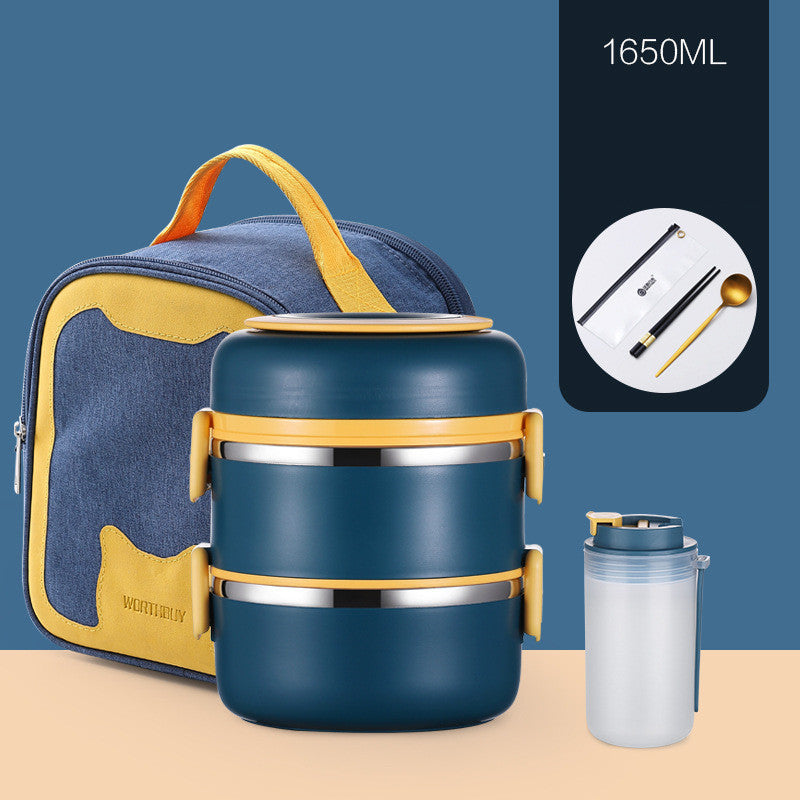 304 Stainless Steel Insulated Barrel Multi-layer Lunch Box EX-STOCK