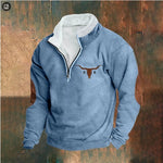 Retro Patchwork Half Cardigan Men's Long-sleeved Sweater EX-STOCK Canada 