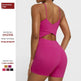 Thin Strap Yoga Clothes Shorts Suit Nude Feel One-piece Workout Top - EX-STOCK CANADA