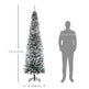 7.5ft Flocked Christmas Tree, Pencil Christmas Tree With Realistic Branch Tips, Folding Metal Stand, Green EX-STOCK Canada 