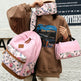 Floral Print 3-Piece Backpack Set – School Bag, Lunch Bag & Wallet