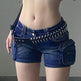 Street Washed Dark Blue Three-dimensional Pocket Splicing Low Waist Tight Hip Hot Girls Fried Street Hot Pants Super Short Jeans - EX-STOCK Canada