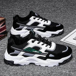 Black White Lace-up Sneakers Men Outdoor Breathable Casual Mesh Shoes Lightweight Running Sports Shoes - EX-STOCK Canada