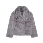 Winter Plush Open front Coat Thick lapel Outwear Faux Fur Coat women - EX-STOCK CANADA
