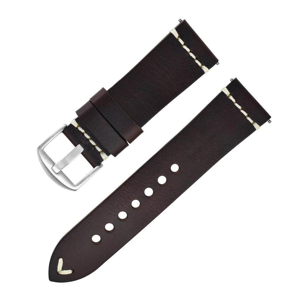 Discoloring Oil Wax Top Layer Cowhide Watch Strap - EX-STOCK Canada