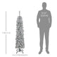 5ft Snow-Flocked Artificial Christmas Tree, Slim Pencil Xmas Tree With 301 Realistic Branches, Metal Base, Green EX-STOCK Canada 
