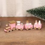 Wooden Christmas Train Decorations – Red, Green, White, Pink & Blue