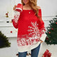 Snowflake Off-the-shoulder Cashmere Christmas Sweater top Women - EX-STOCK CANADA