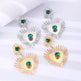 Bohemian Sunflower Heart-shaped Earrings Rhinestone Exaggerated Chandelier earring - EX-STOCK Canada