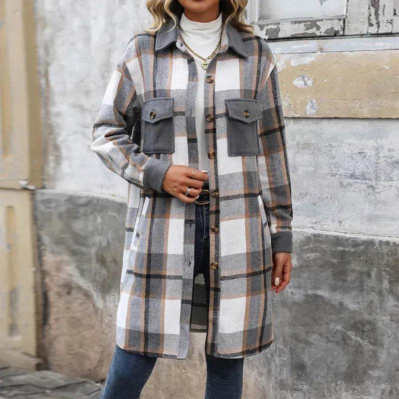 plaid jacket womens outfit Winter cashmere Jacket Outwear for women - EX-STOCK Canada