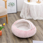2 In 1 Dog And Cat Bed Pet Winter Bed Round Plush Warm Bed House Soft Long Plush Pets Bed Pet Products EX-STOCK Canada 