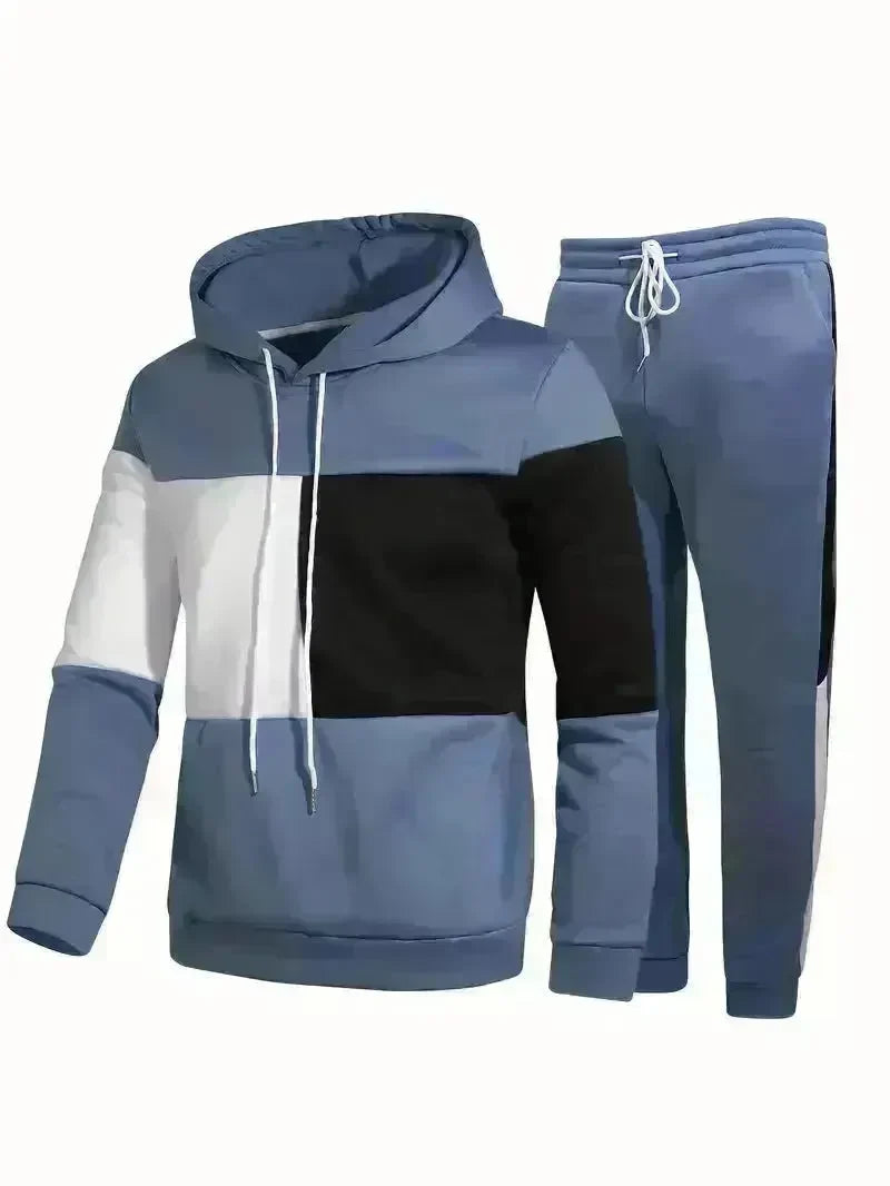 Casual Classic Plaid  Long Sleeve Sweatshirt Hoodie set Suit men - EX-STOCK CANADA