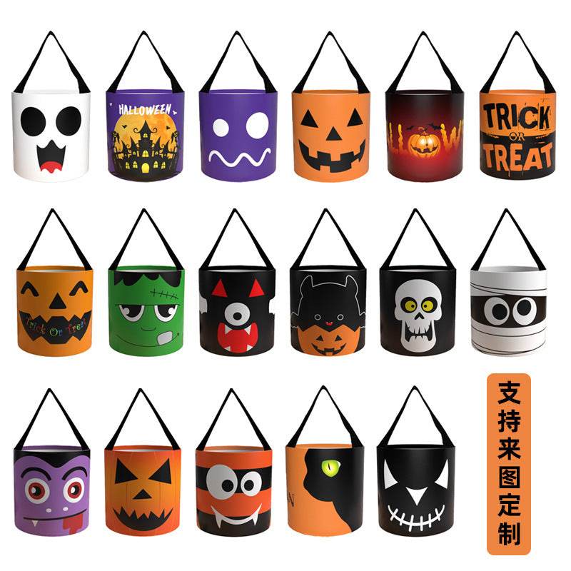Halloween Candy Bag - Handheld LED Light-up Pumpkin Bag Tube, Halloween Trick-or-Treat Bag - EX-STOCK Canada