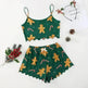 Christmas European And American Thin Pajamas Women's Sleeveless Shorts Milk Silk Simple Casual Two-piece Suit Homewear - EX-STOCK CANADA
