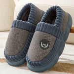Plus Size Colorblock Plush Slippers For Women Men Winter Warm Home Slipper Indoor Thick-soled Fleece Shoes Couple - EX-STOCK Canada