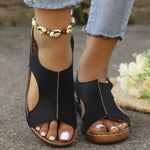 New Summer Wedges Sandals With Elastic Band Design Casual Fish Mouth Shoes For Women - EX-STOCK CANADA
