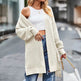 Solid color Loose Cashmere Long Cardigan sweater Jacket for women - EX-STOCK Canada
