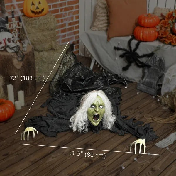72 Life Size Halloween Animated Crawling Zombie With Glowing LED Eyes, Battery Operated, Indoor Outdoor Party Props EX-STOCK Canada 