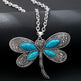 Fashionable Light Luxury Dragonfly Turquoise Pendant Necklace EX-STOCK Canada 