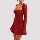 Women Fashion Corset Lace Long Sleeve Dress Charming Y2K Backless Lace up  Short  Mini Dress Low Back Mini Dress for Cocktail Evening Party Events. - EX-STOCK CANADA