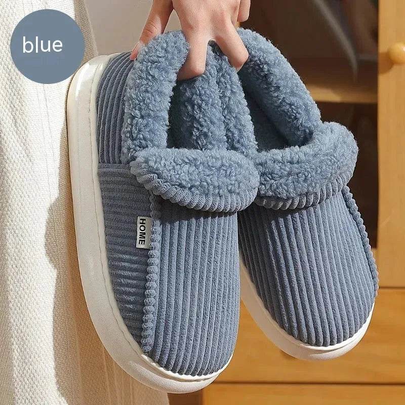 Ankle Wrap Cotton Slippers Winter Women's Plus Size Thickened Fleece-lined Warm Slugged Bottom - EX-STOCK Canada