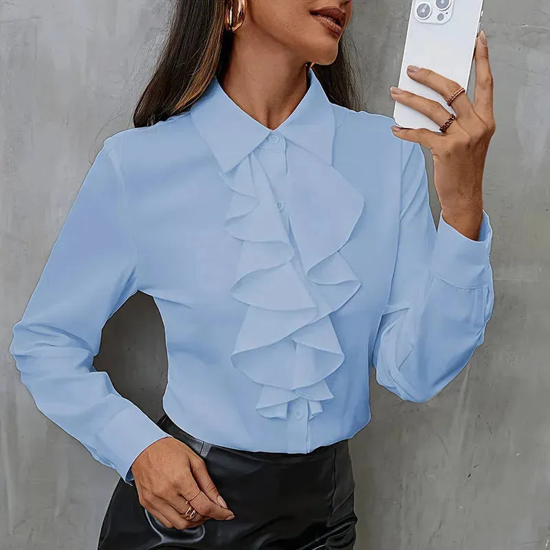 New Long Sleeve Business Work Office  Chiffon Blouse Shirt Women - EX-STOCK CANADA