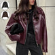 Fashioned Oversized zipper Lapel Leather coat jacket for women - EX-STOCK Canada