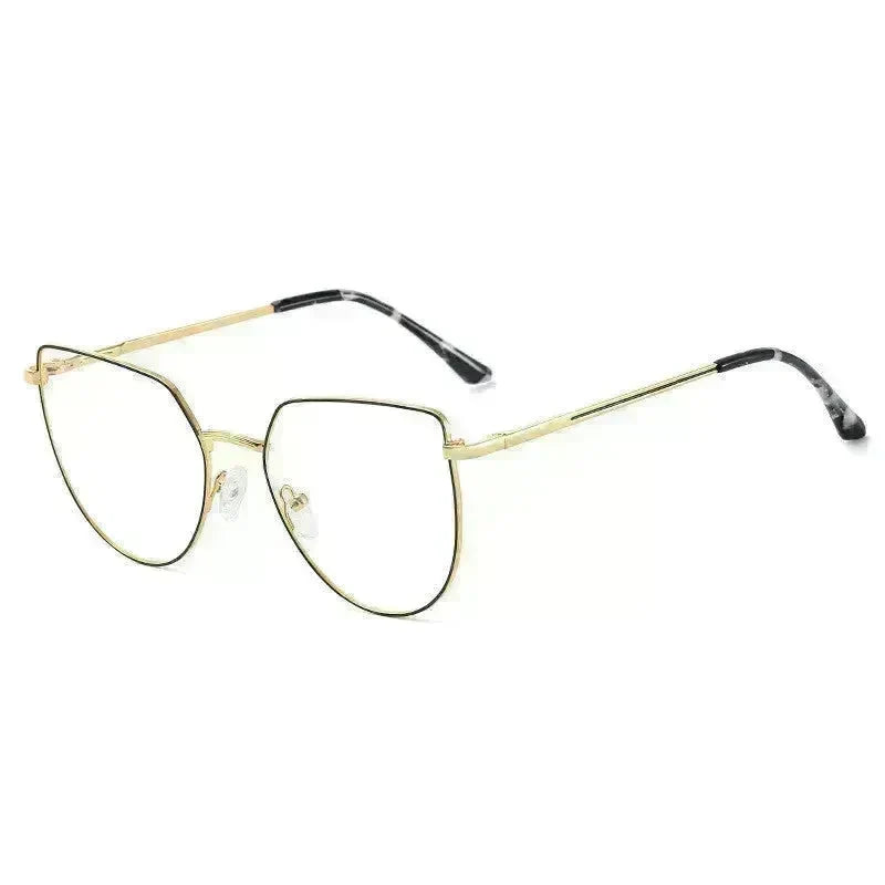 Women's Plate Anti-Blue Light Glasses Fashion Metal Large Frame - EX-STOCK CANADA