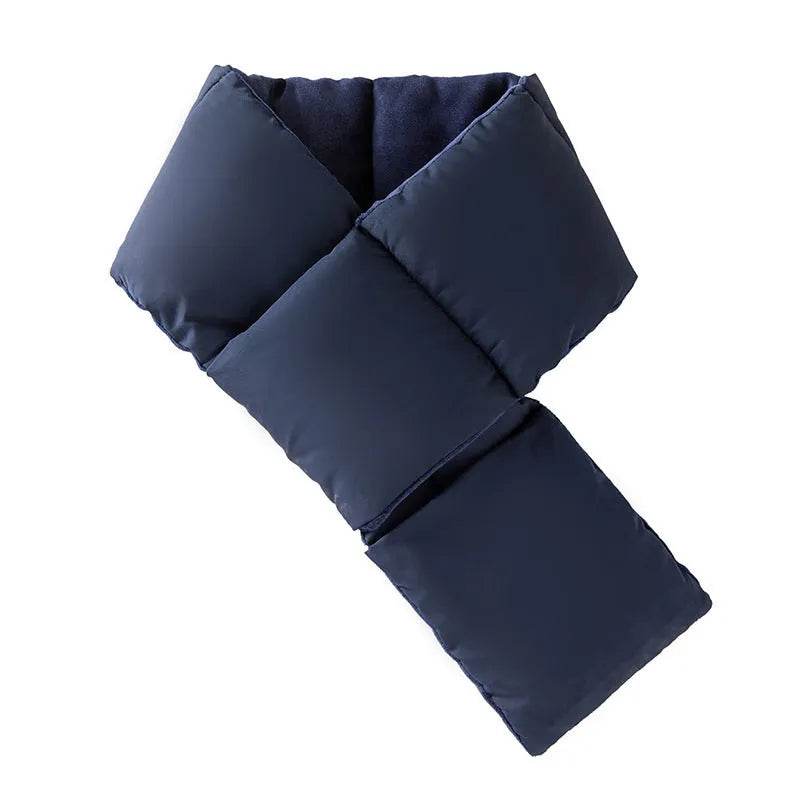 Warm Cross-design Pocket Scarf For Women Winter Outdoor Sports Skiing Cold-proof Down Cotton Plus Velvet Short Scarf - EX-STOCK Canada