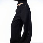 Stitching Machete Casual Pants Women's Wide-leg Trousers - EX-STOCK Canada