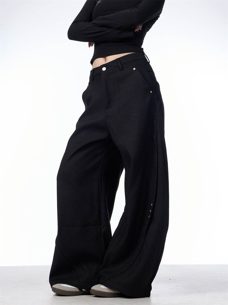 Stitching Machete Casual Pants Women's Wide-leg Trousers - EX-STOCK Canada