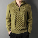 Men's Winter Fashion Half Zip Slim fit Knitted Woolen Pullover Sweater - EX-STOCK Canada