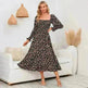 Chiffon European And American Square Collar Horn Printing Comfortable Floral Skirt - EX-STOCK CANADA