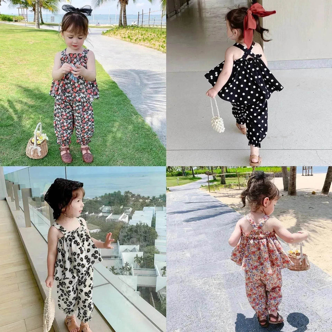 Chiffon vest trousers children's clothing summer new Baby Girl Cloth set - EX-STOCK Canada