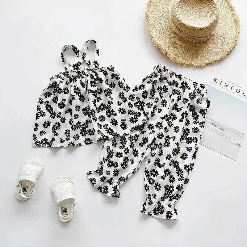 Chiffon vest trousers children's clothing summer new Baby Girl Cloth set - EX-STOCK Canada