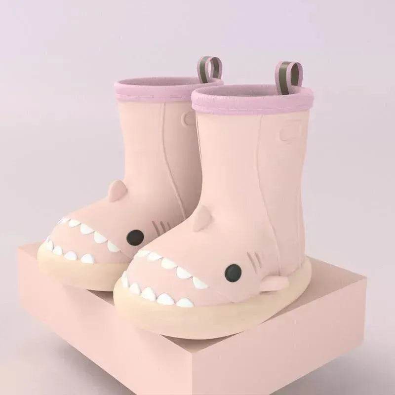 Children Boys Girls Cute Cartoon Waterproof Shoes Safety Rubber Shark Slippers Kids Rain Boots - EX-STOCK Canada