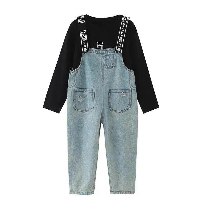Children Jeans Denim Strap Romper Jumpsuit Pant - EX-STOCK Canada