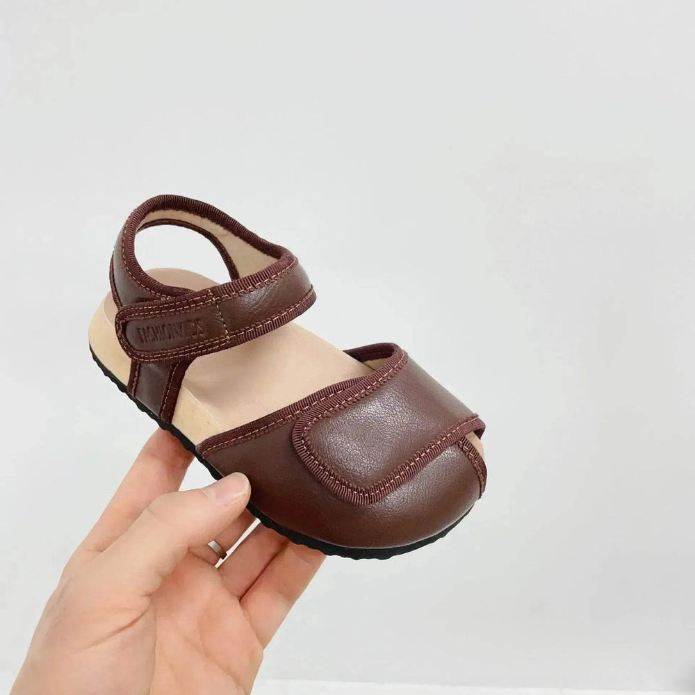 Children's Solid Color Leather Peep Toe Sandals Lightweight Pump Beach Shoes - EX-STOCK Canada