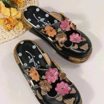 Closed-toe Women Non-slip Floral Slippers - EX-STOCK Canada