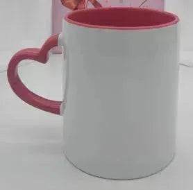 Coated Mug Heart Shaped Handle Inner Color Cup Ceramic Cup Customized - EX-STOCK Canada