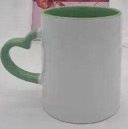 Coated Mug Heart Shaped Handle Inner Color Cup Ceramic Cup Customized - EX-STOCK Canada