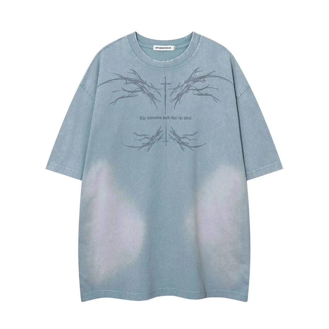 Color-contrasting Pattern Printed Short Sleeved T-shirt - EX-STOCK Canada