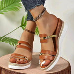 Colorblock-strap Wedges Sandals Summer Fashion Hemp Heel Slides Slippers Outdoor Thick Bottom Fish Mouth Shoes For Women - EX-STOCK Canada