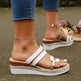 Colorblock-strap Wedges Sandals Summer Fashion Hemp Heel Slides Slippers Outdoor Thick Bottom Fish Mouth Shoes For Women - EX-STOCK Canada